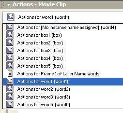 accessing actions with the list box